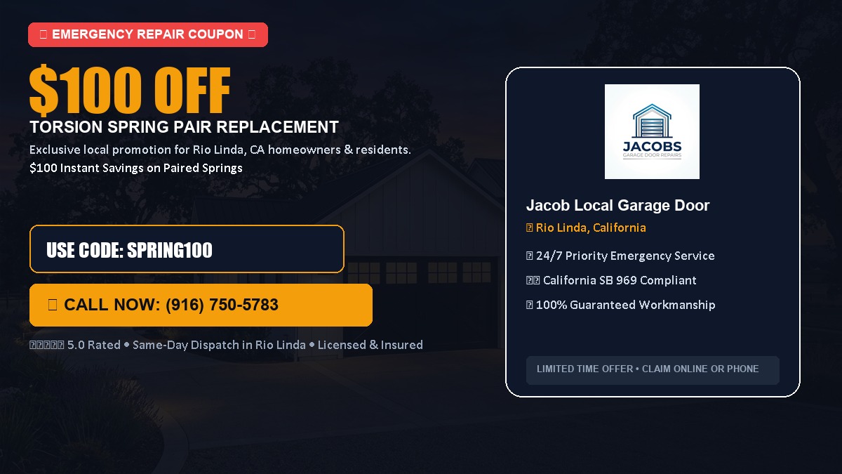 $100 OFF Heavy-Duty Torsion Spring Pair Replacement in Rio Linda, CA